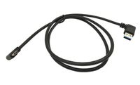 Poyiccot Type C 90 Degree Cable, 1M/3.3Ft USB 3.0 (Type-A) Male Left Angled to 90 Degree Right Angled USB3.1 (Type-C) Male USB Data Sync & Charge Converter Adapter Cable (USB 3.0 Left Angle)