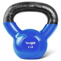 Yes4All Vinyl Coated Kettlebell Weights Set - Great for Full Body Workout and Strength Training - Vinyl Kettlebell 5 lbs