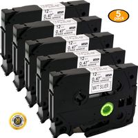 NEOUZA 5PK Great Quality Compatible for Brother P-Touch Laminated Tze Tz Label Tape Cartridge 12mmx8m (TZe-SM931 Extra Strength Black on Matt Silver)
