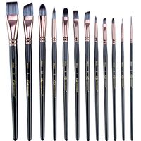 Transon Artist Paint Brush Set of 12 for Watercolor Acrylic Gouache Oil and Tempera Painting