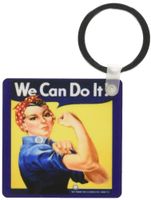 3dRose Vintage WW II Rosie Poster - Key Chains, 2.25 x 4.5 inches, set of 2 (kc_39022_1)