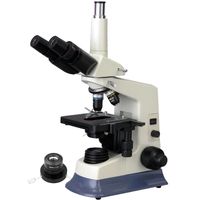 AmScope T590A-DK Professional Compound Trinocular Microscope, WF10x and WF16x Eyepieces, 40X-1600X Magnification, High-Contrast Objectives, Brightfield/Darkfield, Halogen Illumination, Abbe Condenser, Double-Layer Mechanical Stage, Anti-Mold, 110V