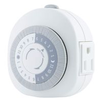 GE 24-Hour Heavy Duty Indoor Plug-In Mechanical Timer, 1 Grounded Outlet, 30 Minute Intervals, Daily On/Off Cycle, for Lamps, Portable Fans, Seasonal Lighting, Appliances and more, UL Listed, 15153