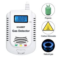 CO Alarm Detector,KOABBIT Plug-in Carbon Monoxide & Explosive Gas Detectors 2 in 1,Home Kitchen Methane,Propane,Compound Alarm,Charging or 9V Rechargeable Battery (Not Included) With LED Display