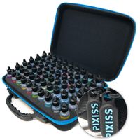 Alcohol Ink Storage Carrying Case Organizer by Pixiss, Large Size Stores 60x 0.5-Ounce Bottles of Alcohol Ink, Stickles, Glossy Accents or Reinkers, Travel Case (Ink not Included)