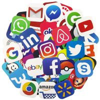 App Stickers for Laptop 50Pcs Pack, Teen Waterproof Vinyl Water Bottle Computer Notebook Car Skateboard Motorcycle Bicycle Luggage Guitar Bike Decal