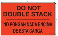 Tabbies Neon Red 3" x 5" DO NOT Double Stack Bilingual Shipping Stickers | 500 Labels/Roll | Shipping & Handling Labels for Packaging, Warehouse