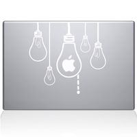 The Decal Guru 0190-MAC-11A-W Idea Light Bulbs Vinyl Sticker, 11" Macbook Air, White