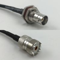 3 feet RFC195 KSR195 BNC FEMALE BIG BULKHEAD to SO239 UHF Female Pigtail Jumper RF coaxial cable 50ohm High Quality Quick USA Shipping