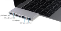 Navitech Broonel Type C Adapter Hub, USB C Adapter with 2 USB 3.1 Ports/SD Memory Port/Micro SD Memory Port Compatible with Microsoft Surface Go