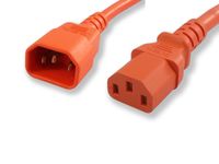 Lynn Electronics C13C1410AOR-4F Power Cord IEC 60320 C13 to IEC 60320 C14 SJT Jacket, 10-Amp/125-volt, Orange