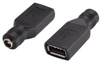 AAOTOKK USB 2.0 A Female to DC 5.5x2.1mm DC Connector Charge Barrel Jack Power Adapter USB 5V Connector, (Max 2.5 Ampere Power Adapter) for DC or USB Charging Device (2Pack-USB A)