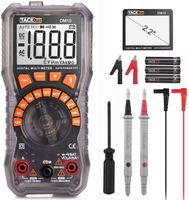 Multimeter, DM10 Electrical Tester 2000 Counts Auto-Ranging Amp Volt Ohm Meter Diode and Continuity Tester Voltage Detector with LCD Display and Backlight