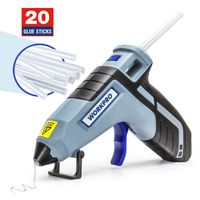 WORKPRO Cordless Hot Glue Gun, Fast Preheating Glue Gun Kit with 20 Pcs Premium Glue Gun Sticks, Automatic-Power-off Mini Hot Melt Glue Gun Built-in 2600 mAh Lithium-ion, Includes Quick Charger