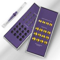 AUXILRY - Advanced Shirt Buttons, Interchangeable Styles - NO Sewing Needed! Alternative Cufflinks for Men, Buttons for Sewing, Button Covers"Avant" Plated Brass, 16 Sets (Gold/Black Fasteners)