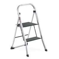 Delxo Lightweight Aluminum 2 Step Ladder Step Stool Single-Hand Carry Ladder with Handgrip Anti-Slip Sturdy and Wide Pedal Multi-Use for Household and Office Portable Step Stool 330lbs