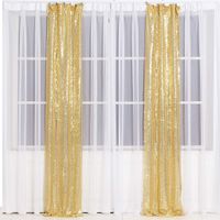 Eternal Beauty Glitter Sequin Backdrop Curtains for Wedding Party Decor, Sequence Christmas Backdrop Curtain (2 Pack, W2 x H8FT,Amber Gold)