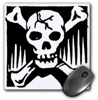 3dRose LLC 8 X 8 X 0.25 Inches Skull and Crossbones Mouse Pad (mp_29029_1)