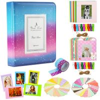 Borya Photo Album Accessories Bundles Set for Instax Mini Liplay/Instax Mini Link/Instax Mini 9/Mini 8/Mini 90/Mini 25/Polaroid Snap PIC-300/HP Sprocke/Kodak Mini 3-Inch Film(64 Pockets, Blue Pink)