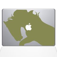 The Decal Guru 0156-MAC-13P-G War Horse Decal Vinyl Sticker, 13" MacBook Pro (2015 and Older), Gold