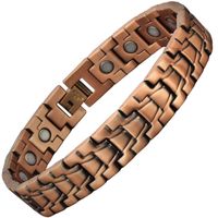 Copper Link Bracelet for Men Stainless Steel Copper Magnetic Therapy Bracelet for Arthritis Pain Relief Small Medium Extra Large Magnetic Bracelet-CS18 (8 in / 20.5 cm)
