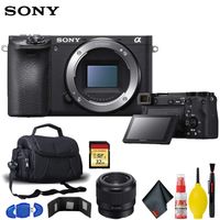 Sony Alpha a6500 Mirrorless Digital Camera with Carry Case, Memory Card Kit, and 50mm f/1.8 E Mount Lens