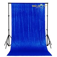 ShiDianYi Golden Backdrop Curtain Royal Blue-4FTX7FT-Photo Backdrop Sequins Shower Curtain Set Sequin Backdrop CURTAIN-0726E