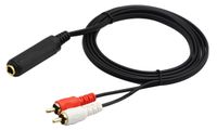 zdyCGTime 6.35mm to 2 RCA Y Splitter Cable, Gold-Plated 6.35mm (1/4 inch) TRS Female to 2 (Dual) RCA Male Stereo Audio Y Splitter Extension Adapter Cable (5Ft/1.5M)