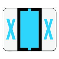 Smead BCCR Bar-Style Alphabetic Color-Coded Labels, Letter X, Blue/White Bars, 500 Labels per Roll (67094)