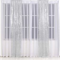 Eternal Beauty Glitter Sequin Backdrop Curtains for Wedding Party Decor, Sequence Christmas Backdrop Curtain (2 Pack, W2 x H8FT,Silver)