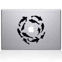 The Decal Guru Koi Fish Pond MacBook Decal Vinyl Sticker - 11" MacBook Air - Black (1115-MAC-11A-BLA)