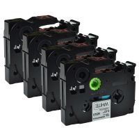 Greencycle 4 PK Compatible for Brother TZ231 TZe231 TZ-231 Label Tape 12mm Black on White for P-Touch Printers - 12mm Wide 8m Length 1/2