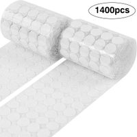WXBOOM 1400pcs (700 Pairs) Hook & Loop Self Adhesive Dots Tapes 20mm Diameter Sticky Back Coins White