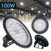 100W UFO LED High Bay Light lamp Factory Warehouse Industrial Lighting 10000 Lumen 6000-6500K IP54 Warehouse LED Lights- High Bay LED Lights- Commercial Bay Lighting for Garage Factory Workshop Gym