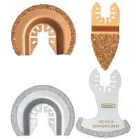 XXGO 4 Pcs Diamond Carbide Oscillating Multi Tool Semi Circle Finger Segment Swing Grit Grout Saw Blades XG4004