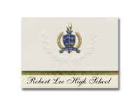 Signature Announcements Robert Lee High School (Robert Lee, TX) Graduation Announcements, Presidential style, Basic package of 25 with Gold & Blue Metallic Foil seal