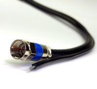 125ft SOLID COPPER RG6 DIRECT BURIAL UNDERGROUND 18AWG 75 Ohms COAXIAL CABLE WITH 17AWG MESSENGER GROUND AT&T DIRECTV APPROVED COMPRESSION CONNECTORS UL ETL Assembled in USA by PHAT SATELLITE INTL