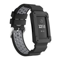 KisFace Accessaries for Charge 3 Bands,Classic Anti Impact Design with Sillicone Rugged Protective Frame Case for Fitbit Charge 3 Wristband