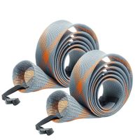 SF Fishing Spinning Rod Socks Braided Mesh Rod Sleeve Cover Protector Pole Gloves(Gray/Orange/2PCS)