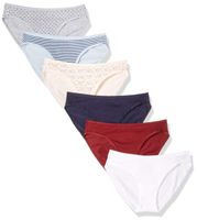 Amazon Essentials Women's Cotton Stretch Bikini Panty, Warm/Cool Prints, L