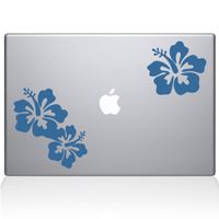 The Decal Guru Hibiscus Decal Vinyl Sticker, 13" MacBook Air, Light Blue (1456-MAC-13A-LB)