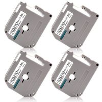 Unismar Compatible with P-Touch M Tape M-K131 MK131 M K131 Label Tape for Brother P Touch Label Maker PT-90 PT-M95 PT-70BM PT-65 PT-85 PT-45 Labeler, 1/2" x 26.2ft (12mm x 8m), Black on Clear, 4-Pack