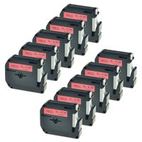 GREENCYCLE Replacement Label Tape Compatible for Brother M-K421 MK421 M421 Black on Red 9mm Label Maker (10pack,M-K421)