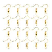 TOAOB 100pcs Earring Hooks Ear Wires with Ball and Coil K-Gold Tone Hypo Allergenic Fish Earring Hooks 18mm for DIY Jewelry Findings