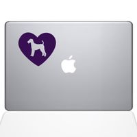 The Decal Guru Heart Airedale Terrier Decal Vinyl Sticker, 11" MacBook Air, Lavender (1602-MAC-11A-LAV)