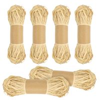 PP OPOUNT 300g Natural Raffia Raffia Ribbon for Crafting, Gift Wrapping and Decoration(6 x 50g)