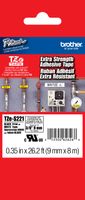 Brother 3/8" (9mm) Black Print on White Extra Strength Adhesive P-touch Tape for Brother PT-D600, PTD600 Label Maker