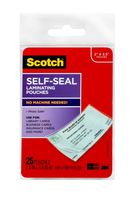 Scotch LS851G Self-Sealing Laminating Pouches, 9.5 mil, 2 7/16 x 3 7/8, Business Card Size (Pack of 25)