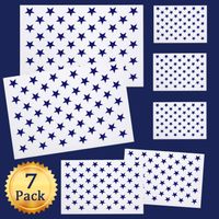Whaline 7 Pieces American Flag 50 Stars Stencil Template for Painting on Wood, Fabric, Paper, Airbrush, Walls Art, 2 Large, 2 Medium and 3 Small