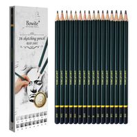 Sketching Pencil Set - 16 Pieces Bowite Drawing Sketch Pencil 8B, 7B, 6B, 5B, 4B, 3B, 2B, B, F, HB, H, 2H, 3H, 4H, 5H, 6H for Beginners Or Professional Artists.